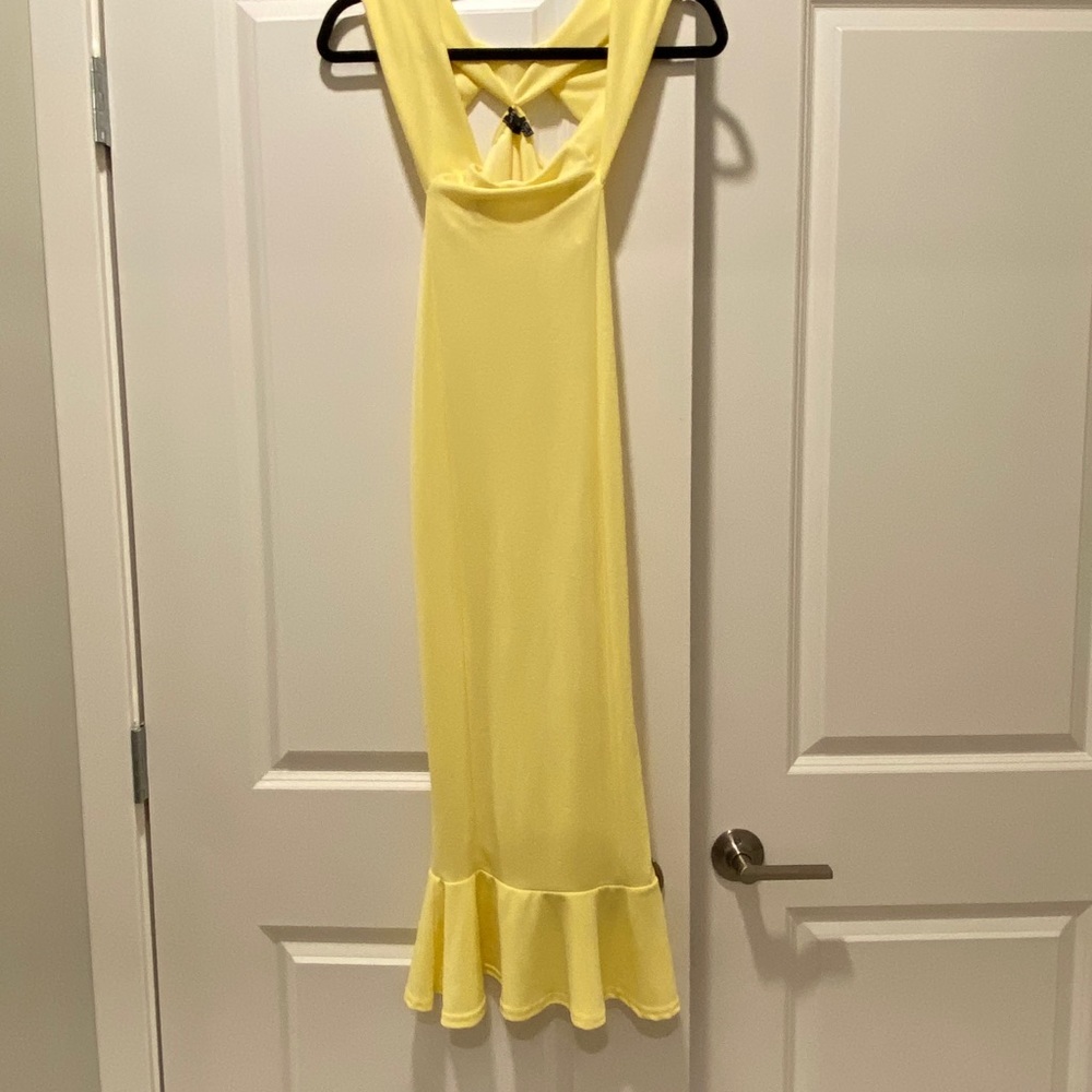 YELLOW COCKTAIL BODYCON DRESS